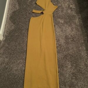 Zara One Shoulder Mustard Dress